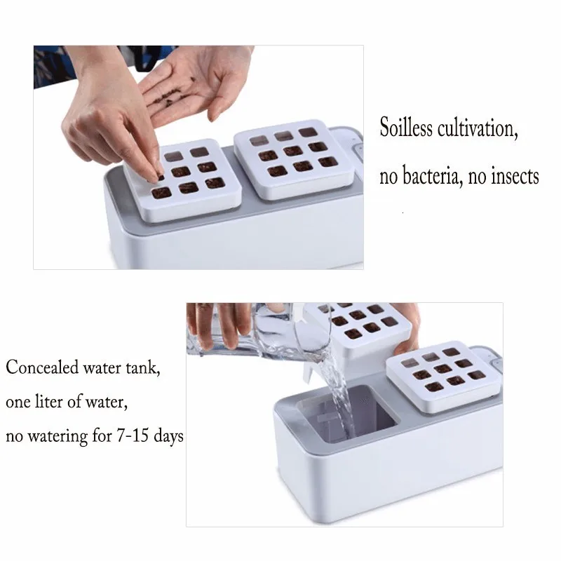 Soilless cultivation equipment intelligent hydroponic planter nursery flower planting box automatic water absorbing flower pot