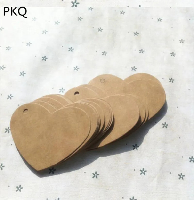 50 шт/партия 6 5*5 см DIY Изготовление в форме сердца Этикетка из крафт бумаги для