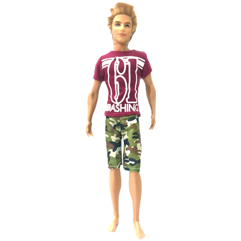 Nk 1 Set Camicia + Pantaloncini Verde Militare Per Bambola Barbie Fidanzato Per Ken Accessori Per Bambole Play House Dressing Up Giocattolo Regalo Per