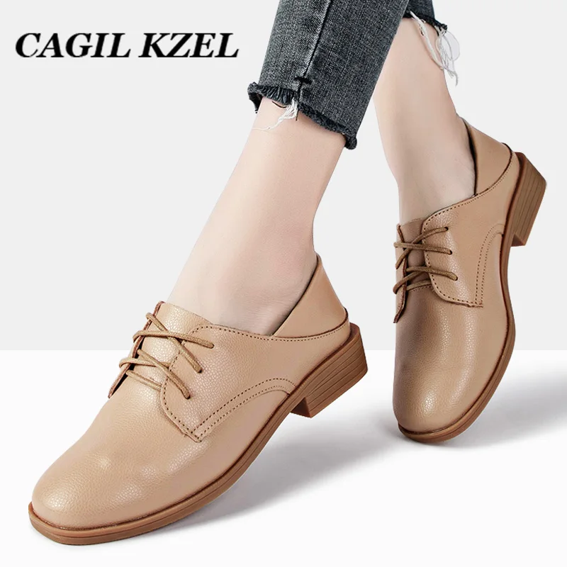 CAGILKZEL mocassins confortables en cuir véritable pour femmes, chaussures d'automne, 2019, chaussures plates, Oxfords | AliExpress