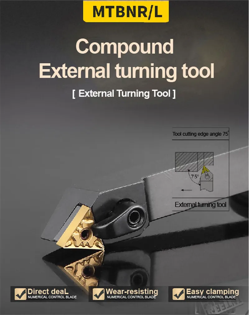 BEYOND Lathe tool holder External Turning Tools 1616 20mm Carbide inserts CNC Boring Bar MTBNR MTBNR1616H16 MTBNR2020K16