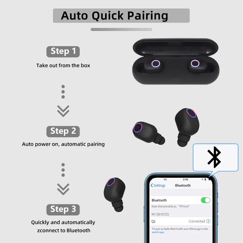 TOPYING Q1 новые TWS Магнитные Зарядки Bluetooth наушники HD стерео беспроводные