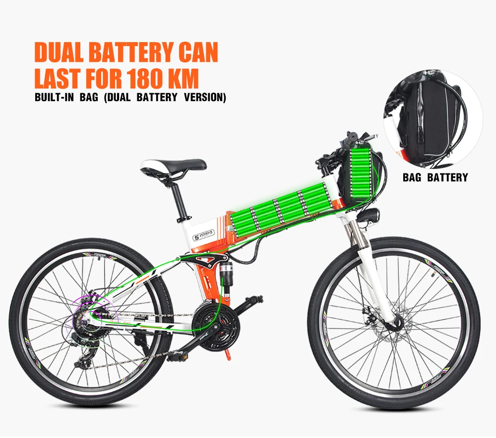 Excellent New Electric Bike 21 Speed 10AH 48V 350W 110KM Built-in Lithium battery E bike electric 26" Off road Electric bicycle Folding 7