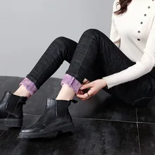 Зимние теплые женские джинсы с высокой талией, повседневные Бархатные женские брюки, женские Pantalon джинсы из денима для женщин, брюки размера плюс