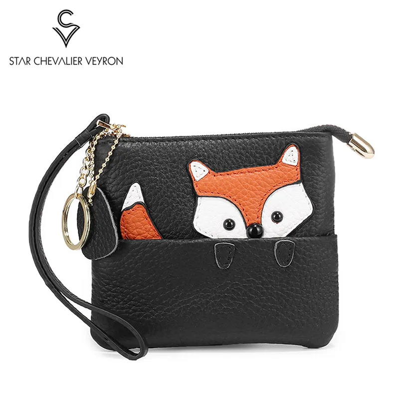 2020 Новый тонкий кошелек из натуральной кожи с рисунком лисы милый и зажим для