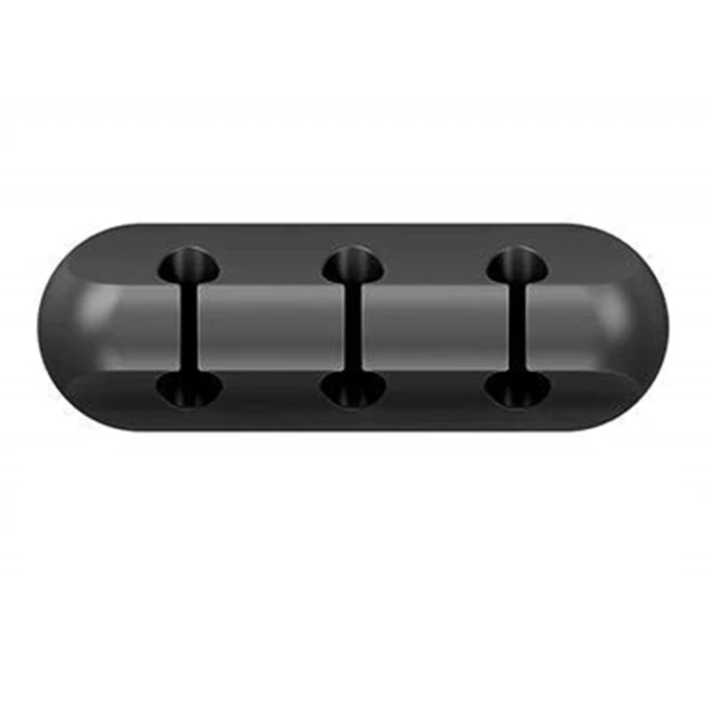 Three Holes Black IG-Cable Organizer силиконовый Usb Cable Winder гибкий кабель управление зажимы Провода держатель для телефона зарядный провод наушники мышь - Цвет: Three Holes Black