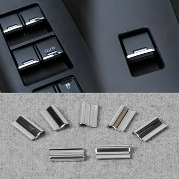 

7Pcs Chrome Door Window Switch Lift Button Cover Trim Fit for Honda Civic CRV CR-V Vezel Accord Odyssey City