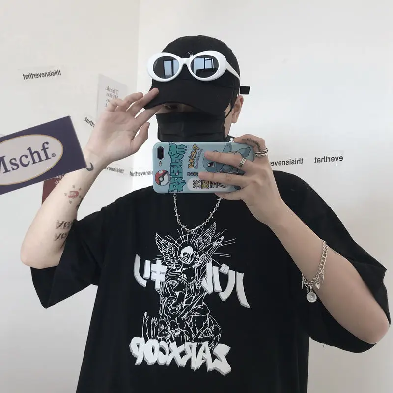 harajuku vintage gothic graphic punk clothes clothing shirt Women's t-shirts cotton Black Oversize dropshipping Hip Hop Tops