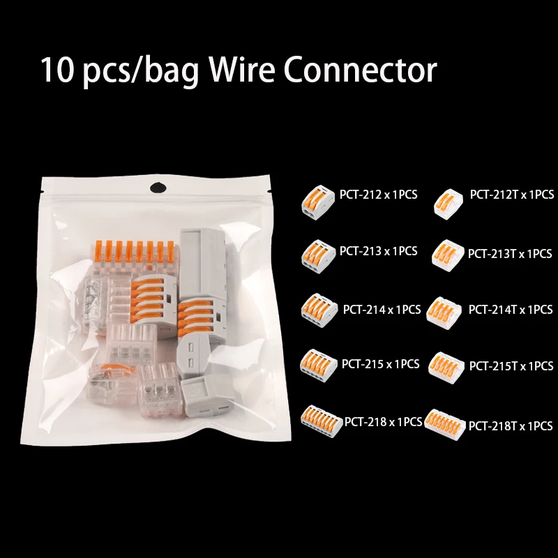 PCT-21MT MIX(10PCS) 10 Вт, 30 Вт, 50 шт./пакет 222 PCT-212-218 Мини Быстрый провод разъема Универсальный Компактный соединитель проводки пуш-ап-в клеммной колодки, для детей от 2 до 8 лет P Укрась свою - Цвет: PCT-21MT MIX(10PCS)