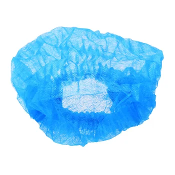 

100PCS Cosmetic Disposable Hat Tattooed Reticulated Blue Caps Multi-purpose Dustproof Sterile Caps Elastic Band Cap Supplies