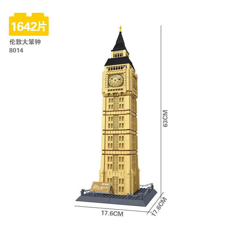 

1642pcs Diy Building Blocks Famous Architecture Elizabeth Tower Big Ben City Construction Model Toys for Children Kids Gift