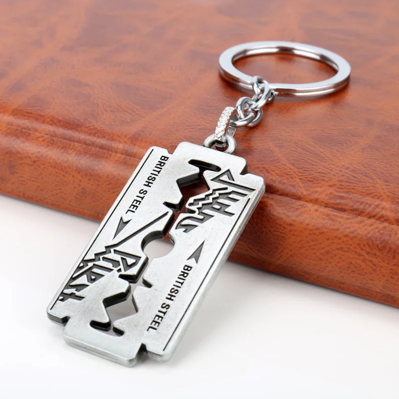 Blade Personality Key Chain For Men Woman Razor Music Band Key Chains