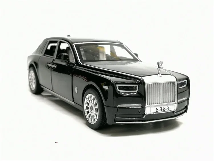 Высокая имитация 1:28 Rolls Royce роскошный модель автомобиля из сплава звуковой светильник Вытяните назад 6 дверей для мальчиков Игрушки