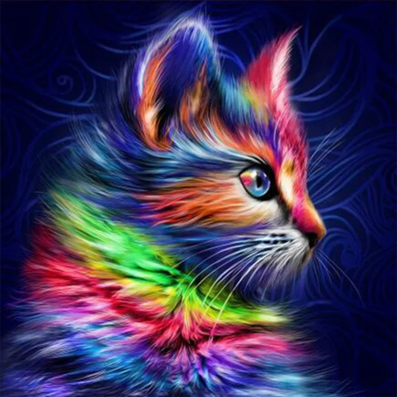 

DIYDiamond Painting Cross Stitch Cat Full Drill Square 5d Diamond Mosaic Art Diamond Embroidery Animal Rhinestone Picture