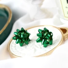 UJBOX 20 мм Европейский Американский ретро металлический цветок нерегулярные серьги «узел» шпильки аксессуары женские зеленые серьги из Золотого Сплава