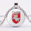 SIAN Republic of Belarus National Emblem Necklaces White Knight Art Photo Glass Cabochon Pendant Necklace For Men Jewelry Gifts ► Photo 2/6