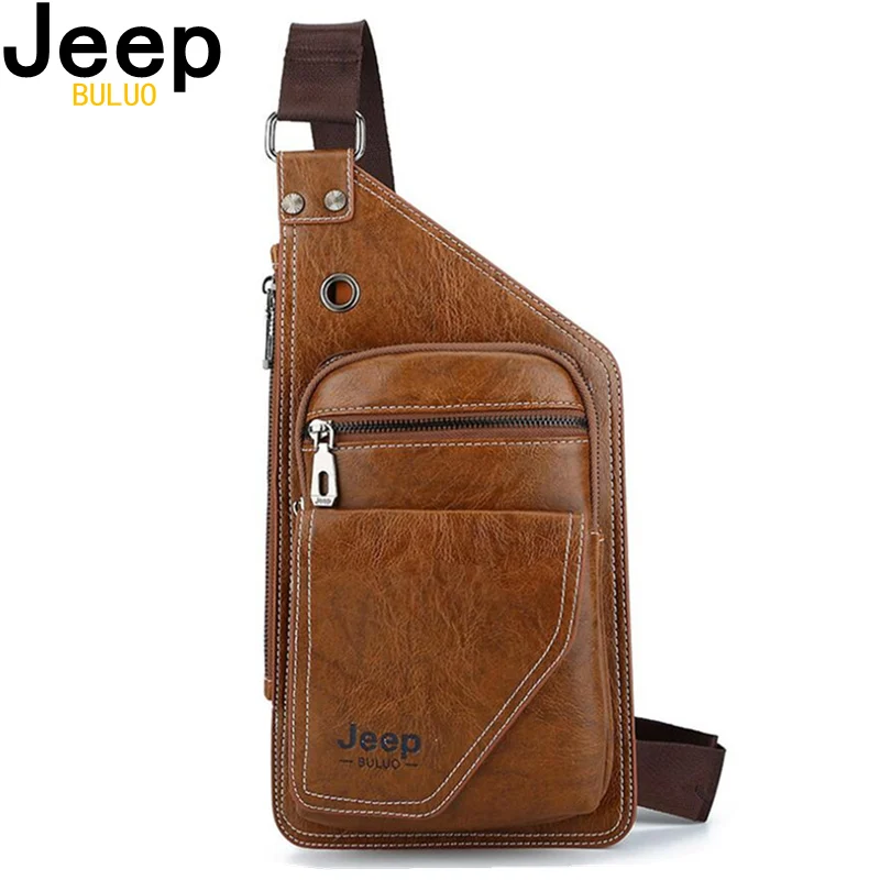 Бренд JEEP BULUO мужские кожаные сумки через плечо нагрудная сумка для молодых мужчин