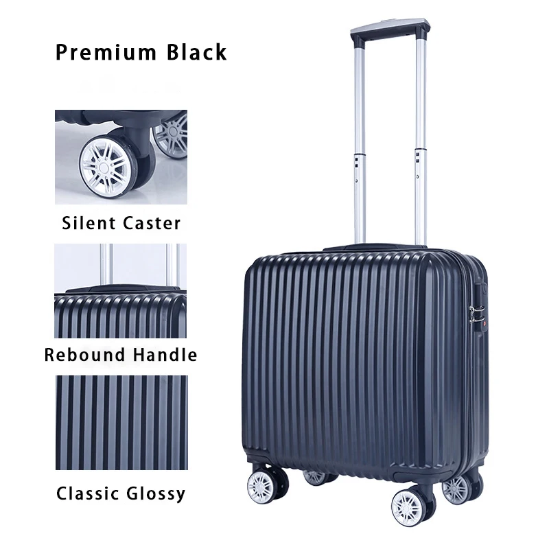 Classic Glossy Чемодан на колесиках в Корейском стиле для мужчин и женщин, 18 дюймов, чемодан с паролем, легкий портативный универсальный чемодан для путешествий на колесах - Цвет: Classic Glossy