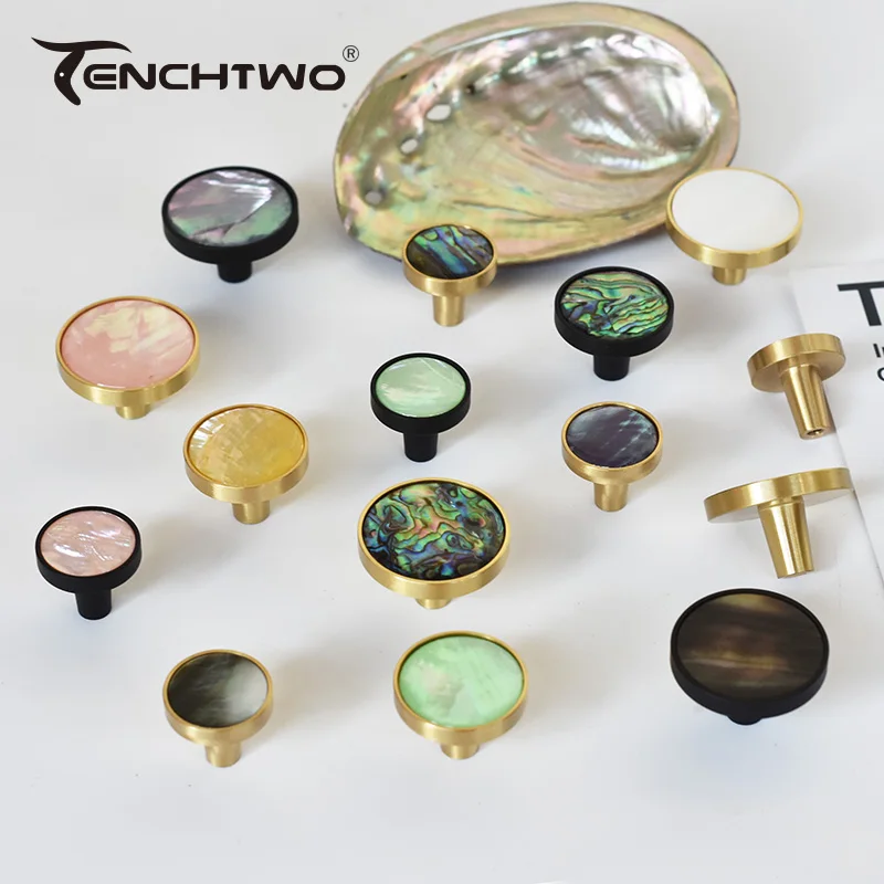 Natural Shell Gold Brass Wall Hooks Shoe Cabinet Knobs Closet Furniture Handle Wardrobe Drawer Pull Vintage Kitchen Accessories furniture handles kitchen door handles clothes hook