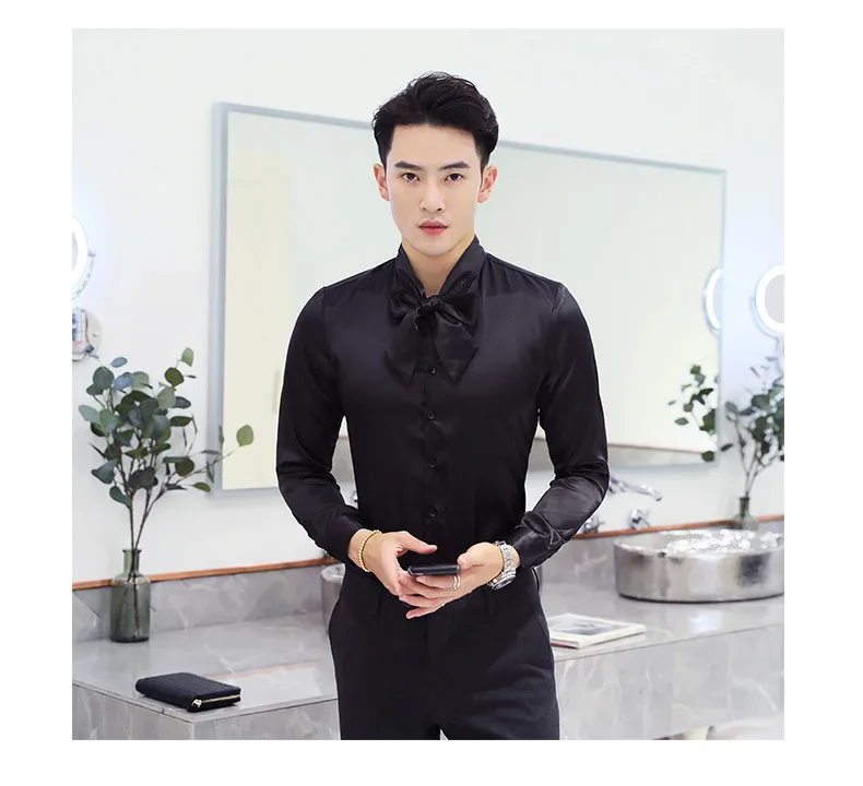3 Одноцветный галстук рубашка мужская с длинным рукавом Slim Fit рубашка-смокинг розовая Свадебная рубашка жениха Мужская Chemise Homme Manche Longue плюс размер 5xl