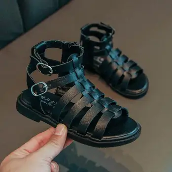 

Girls Roman Sandals 2020 New Summer Little Children Princess High-top Shoes Kids Gladiator Soft Bottom Party Shoes