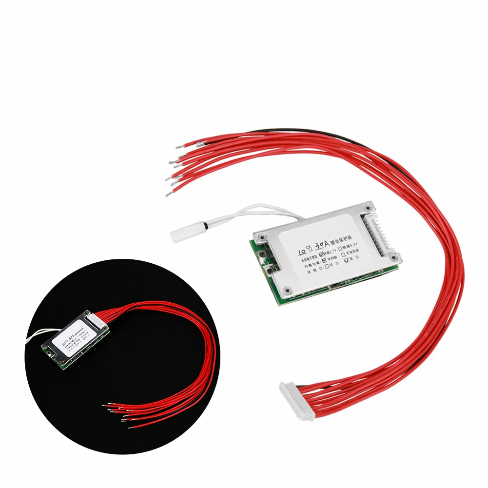 10S 36V 30A литий-ионный аккумулятор 18650 BMS с функцией контроля температуры, защитная батарея с кабелем