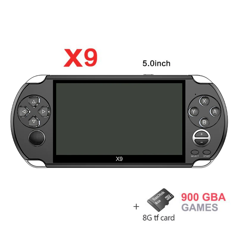 black with TF card Новое поступление 5,0 дюймов Большой экран Портативный игровой плеер Поддержка ТВ выход с MP3/кино камера мультимедиа видео игровая консоль - Цвет: black with TF card