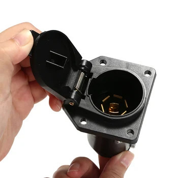 

Hot Trailer Adapter Plug Connector 7 Way Trailer Plug Round Light Blade End Adapter Tail Lights Brake Lights Connector