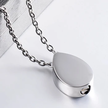 

Infinity Tear Drop Cremation Ashes Memorial Jewelry for Urns Stainless steel Sliver Locket Pendant for Keepsake