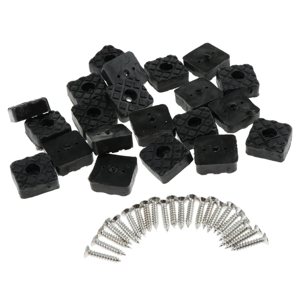 20pcs Anti-slip Table Leg Pad Furniture Risers Lifts Chair Stool Rubber Bumper Feet 22x22x9mm