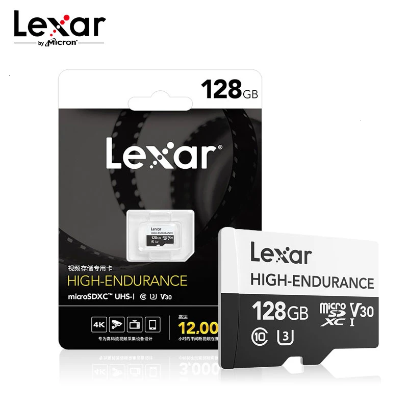 Lexar высокая выносливость Micro SD карта Макс 100 МБ/с./с карта памяти 32 Гб SDHC V10 64 Гб 128 ГБ SDXC V30 C10 Водонепроницаемая TF карта для 4K видео