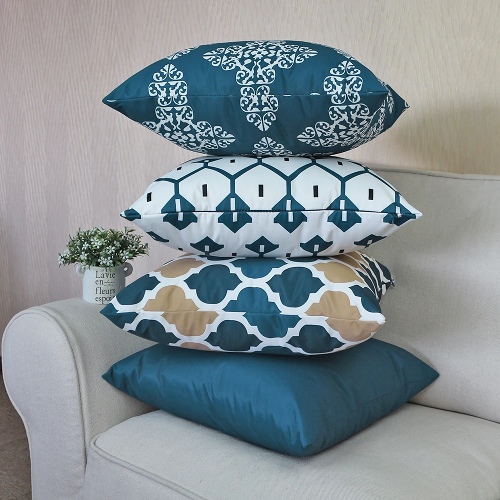 

Waterproof Decorative Cushion Cover Geometric Print Throw Pillow Covers Home Decor Twill Pillow Case 40*40 for Bed Sofa Chair