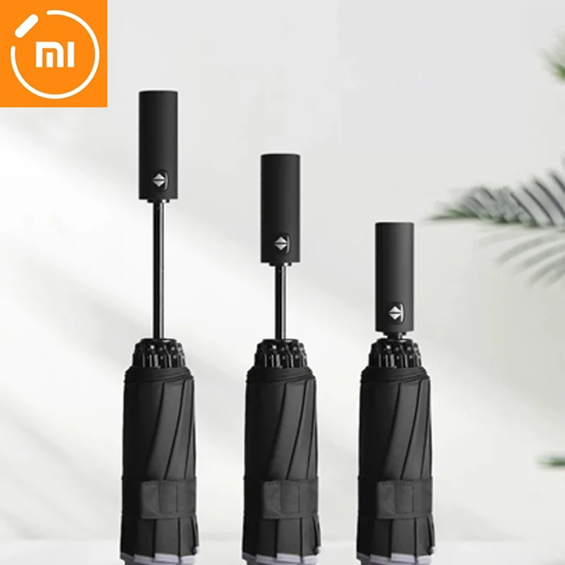 Автоматический неавтоматический Зонт Xiaomi с 10 ребрами зонт со светоотражающей
