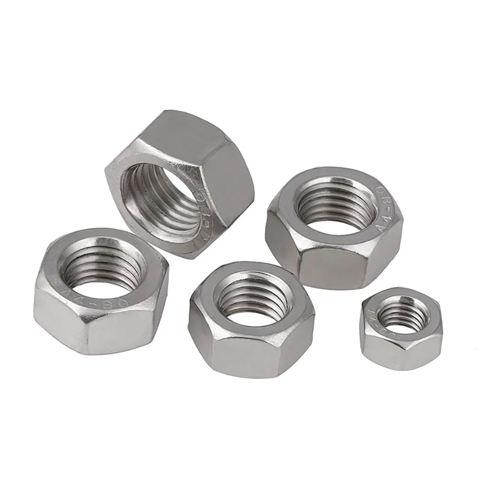 FULL NUTS 1/4" BSW HEX WHITWORTH SELF COLOUR STEEL 