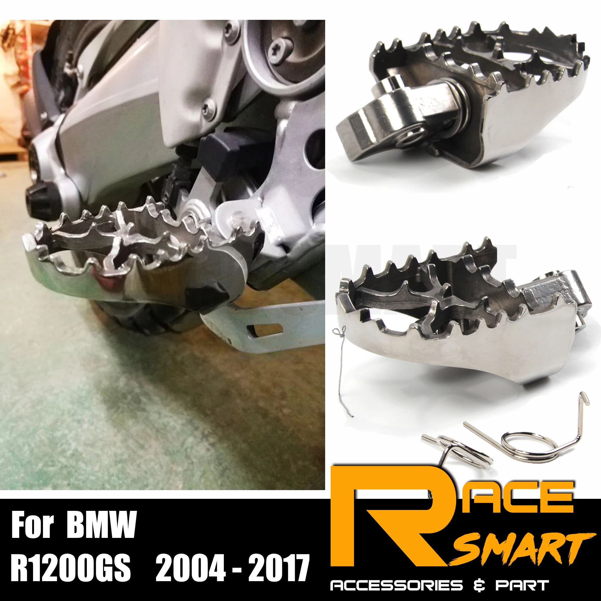 

Motorcycle Front Footpegs Foot Rest Peg For BMW R1200GS 2013 - 2017 Wide Pivot Footrest Footpegs 60mm R1200 GS 2014 2015 2016