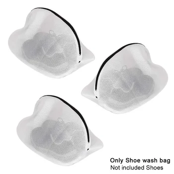 

3pcs Zipper Closure Washing Machine Underwear Travel Container Protective Portable Mesh Laundry Storage Shoe Wash Bag Home