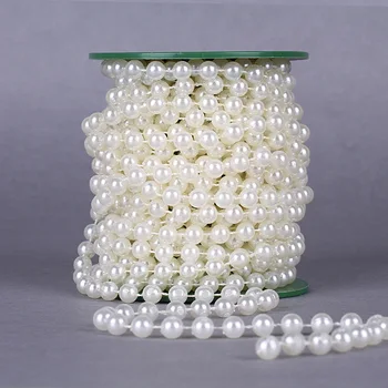 

1 Roll 10 meters 8mm Cotton Line Artificial Pearls Beads Chain String Garland Flowers DIY Wedding Party Decoration Supply