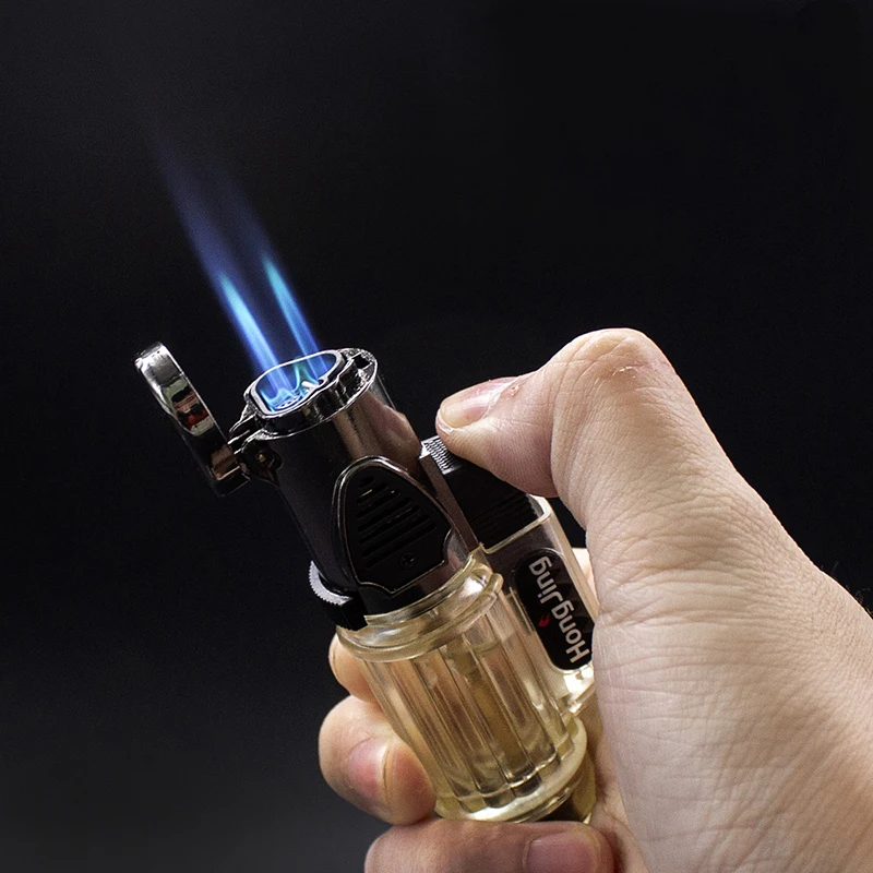 

Torch Creative LED Car Jet Lighter Turbo Butane Gas Inflated Cigar key Ring Windproo fLighter Cigarette Green Flame Lighter New