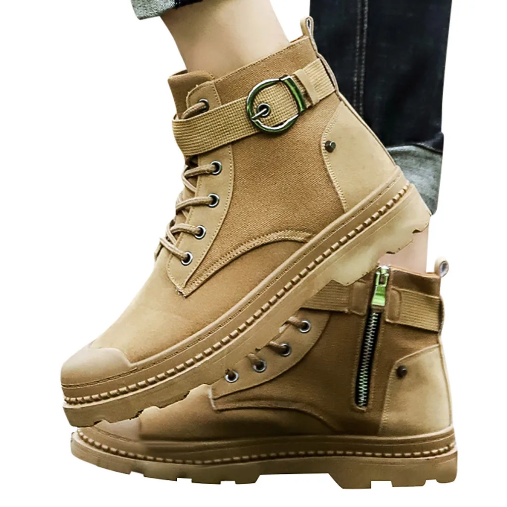 Fashion Winter Men Boots Ankle Boots Lace Up Outdoors Men's Basic Boot Work Low-heeled Lace Up Premium Shoes Work Boots