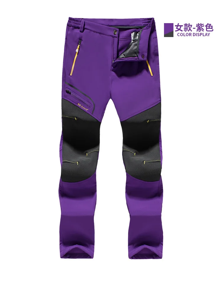 Couples Outdoor Casual Riding Climbing Pants Men And Women Fashion Mixed Colors Paul Warm plus Velvet Soft Cover Trousers a Gene