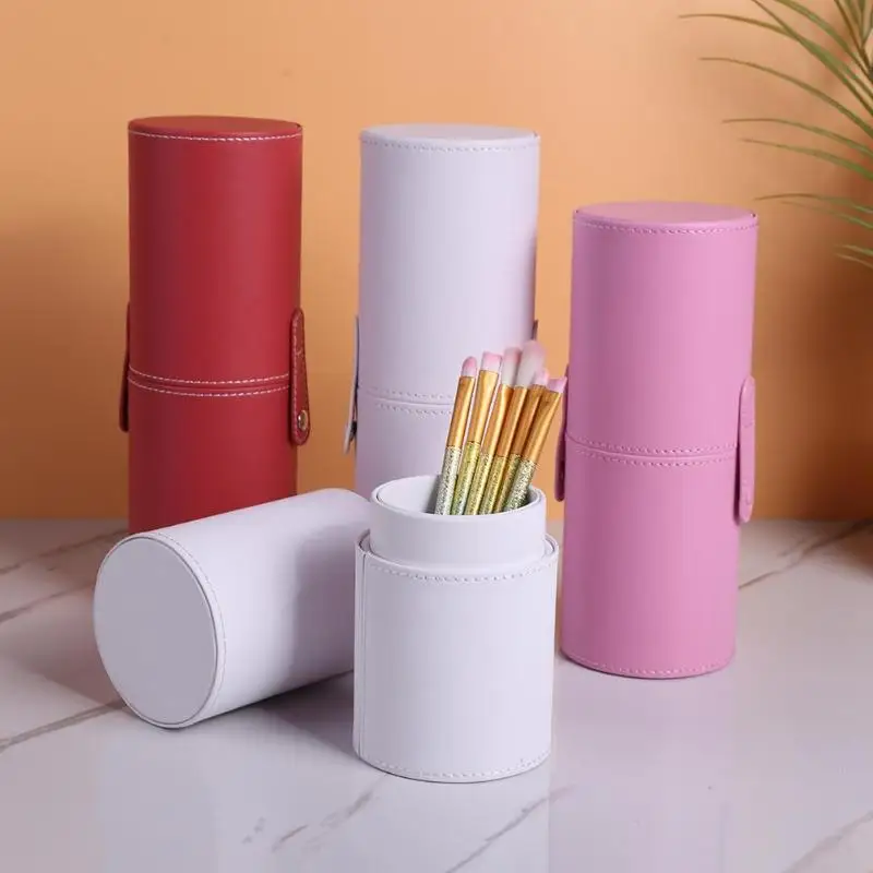  PU Leather Makeup Brush Tools Holder Travel Cosmetic Pens Storage Cup Case Box Brush Bag Brushes Or