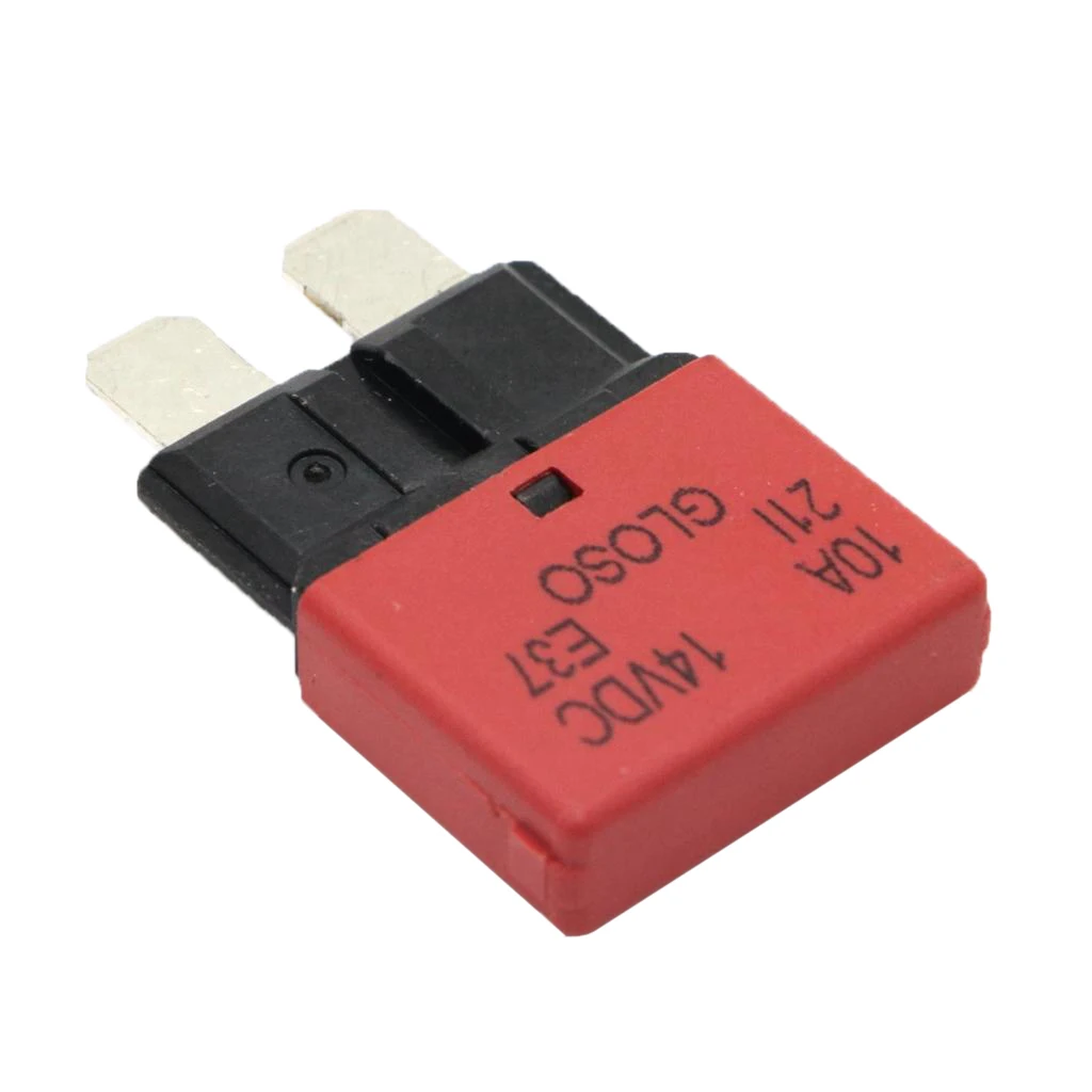 10A Blade Fuse Circuit Breaker 12V 24V Automatic Reset Marine Low Profile Quick