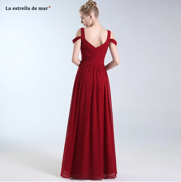 Vestidos de festa новые шифоновые сексуальные v-образный вырез с высоким разрезом линии бордовые платья для подружки невесты длинные sukienka druhna pretty