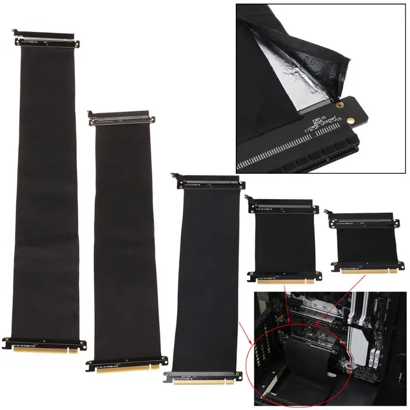 High Speed PC Graphics Cards PCI Express 3 0 16x Flexible Connector Cable Riser Card Extension 1