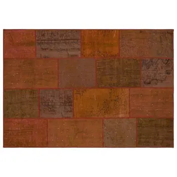 

Handmade Orange Vintage Overdyed Patchwork Area Rug 160x230 Cm-5'3''X7'7''