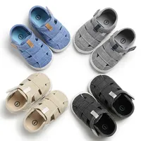 0-24montsh Baby Boys Canvas Shoes Moccasins Child Sandals Boys Summer Sandals Sneakers Infant Boys Solid Black Baby Sandals 1