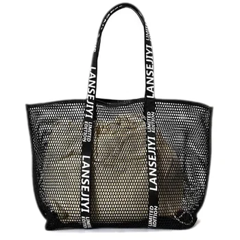 

Ms. Hollow Large-Capacity Handbags Fashion Shopping Bag Bucket Female Casual Handbag Black