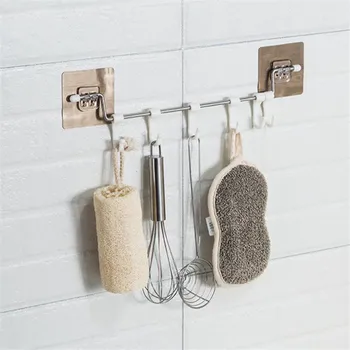 

Towel Rack For Bathroom Straight Stainless Steel Kitchen Storage Rack Wall Hanging Strong Seamless Stickers 2020 New Home Parts