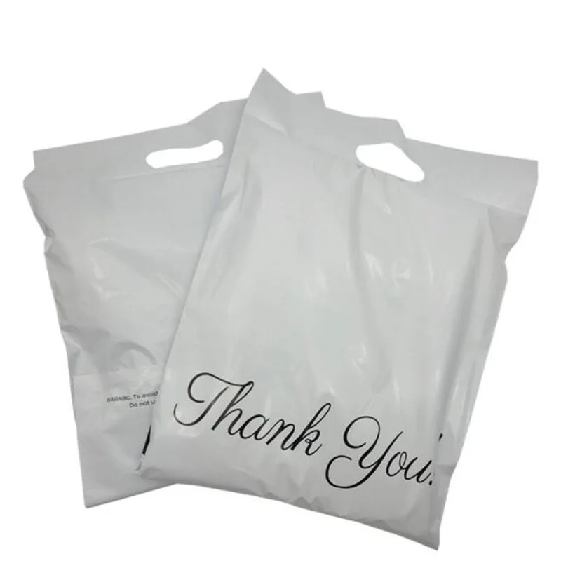 

200pcs Printed Tote Bag Express Bag with Handle Courier Bag Self-Seal Adhesive Plastic Poly Envelope Mailing Bag