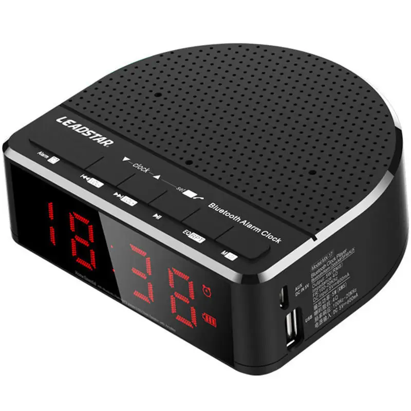 

LEADSTAR MX-17 Portable Wireless bluetooth Speaker LED Alarm Clock TF Card FM Radio Subwoofer